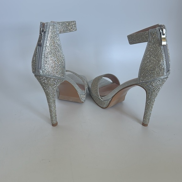 Delicacy Silver rhinestone sandal stiletto heel shoes - Picture 7 of 11